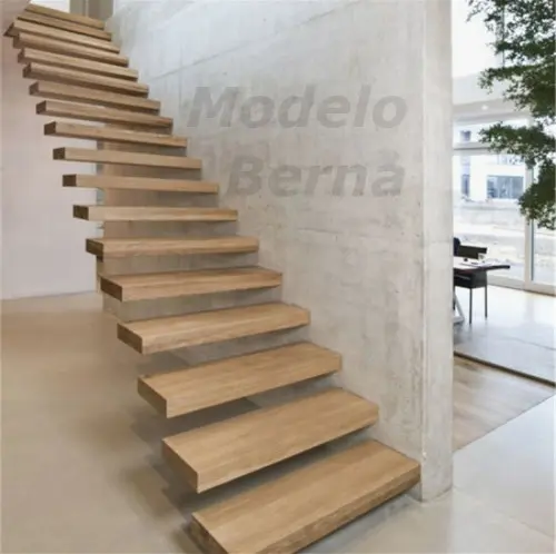 escaleras voladas de madera modernas