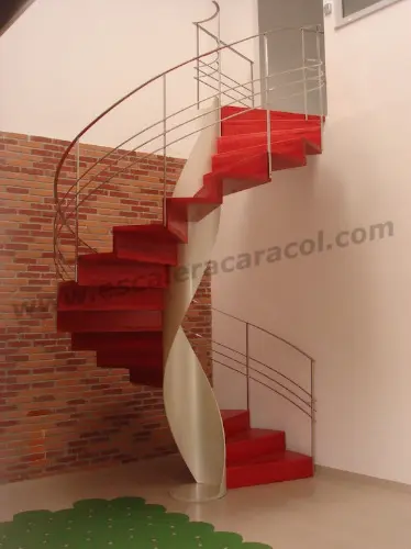 escalera moderna helicoidal de madera