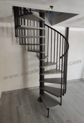 escalera de caracol prefabricada barata moderna gris y negra