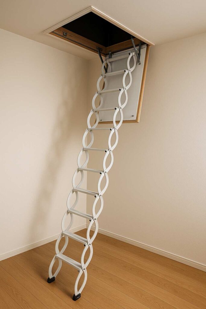 Escalera escamoteable blanca