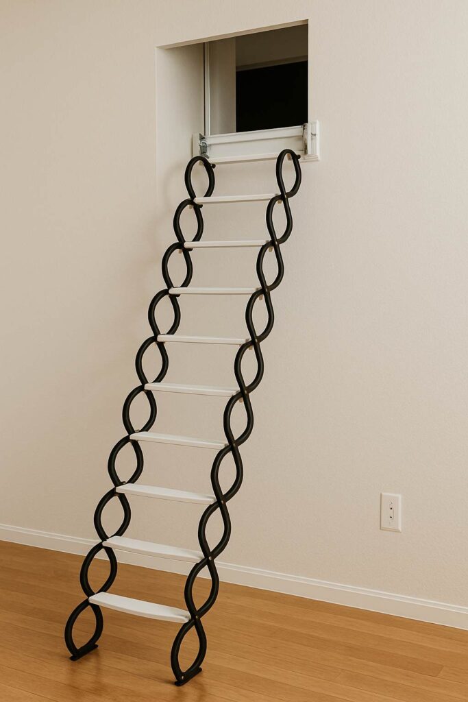 Escalera escamoteable retractil de pared